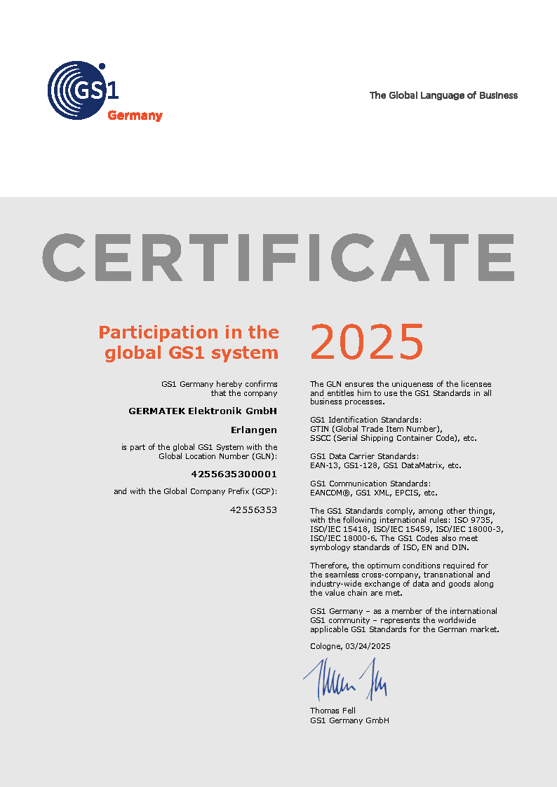 GS1 Global System Certificate 2025 của VOLWATT — ảnh chụp tài liệu thật